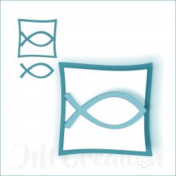 Stanzschablone - Fisch im Rahmen